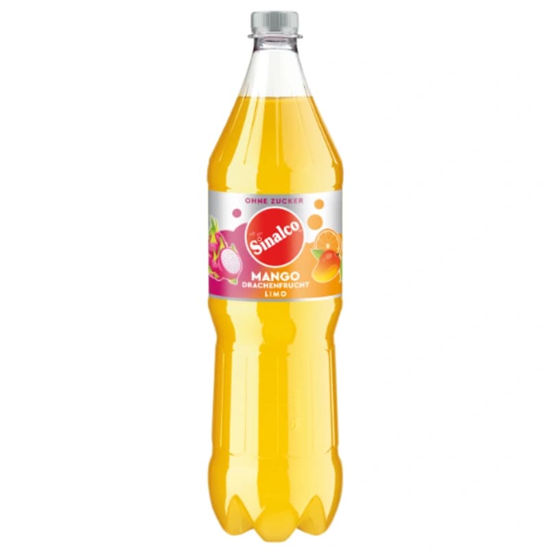 Sinalco Mango Drachenfrucht ohne Zucker 1,25l