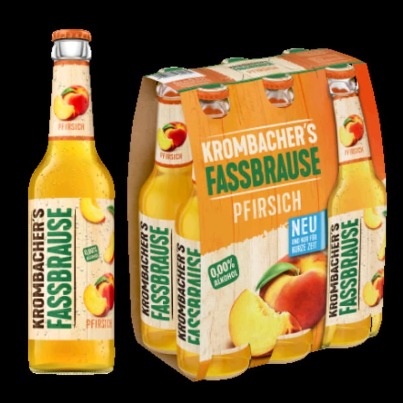 Krombacher Fassbrause Pfirsich 6x0,33l