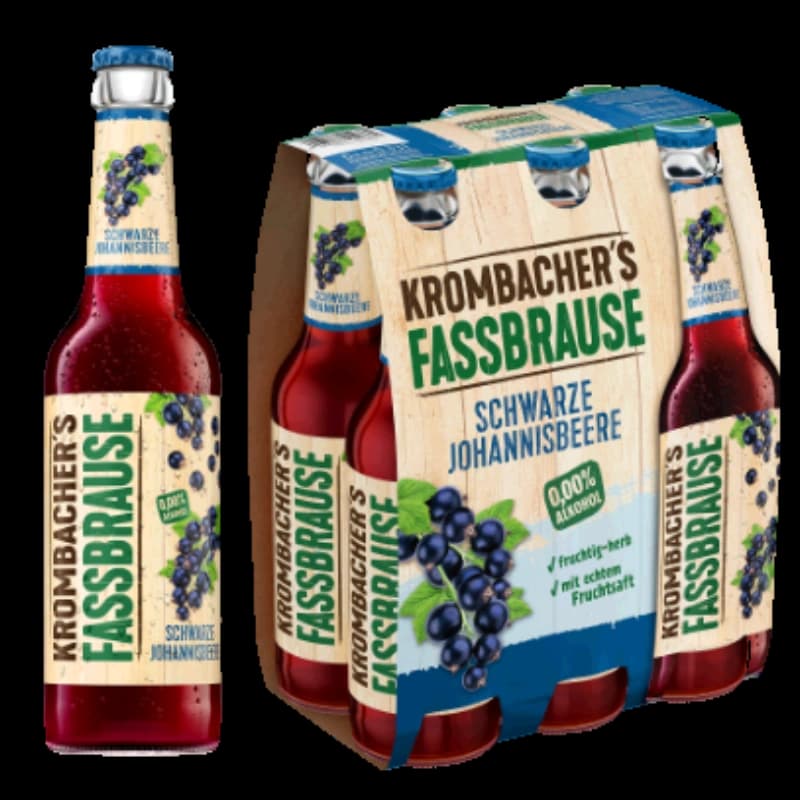 Krombacher Fassbrause Schwarze Johannisbeere 6x0,33l 