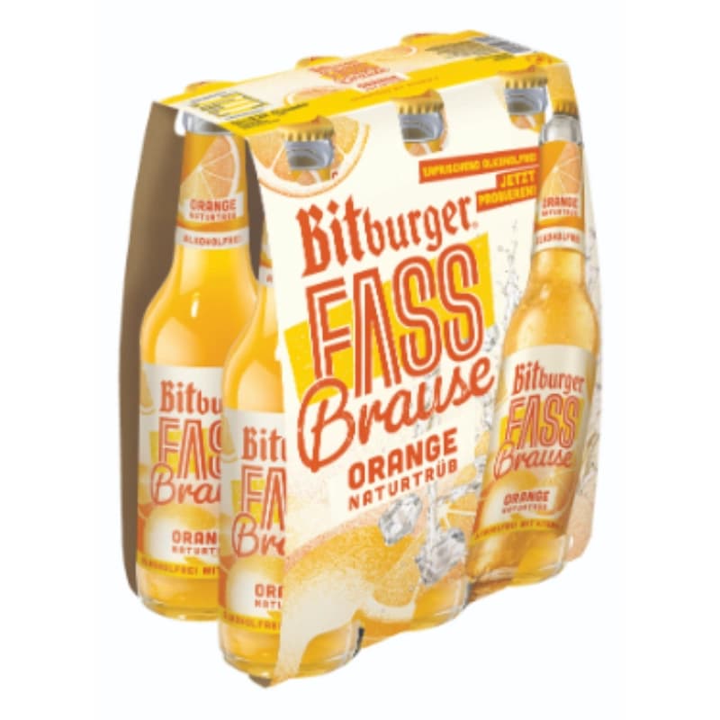 Bitburger Fassbrause Orange naturtrüb 6x0,33l