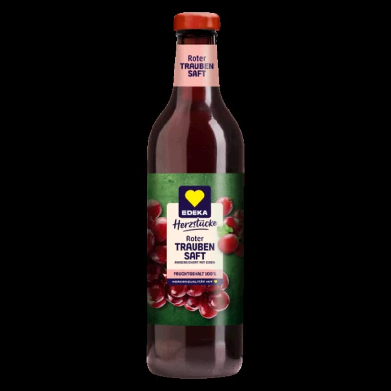 EDEKA Herzstücke Roter Traubensaft mit Eisenzusatz Fruchtgehalt 100% 0,75l