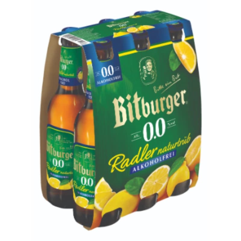Bitburger 0,0% Radler naturtrüb alkoholfrei 0,33l