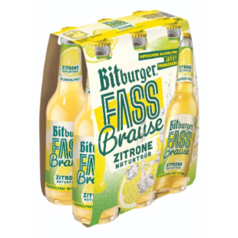 Bitburger Fassbrause Zitrone naturtrüb 6x0,33l